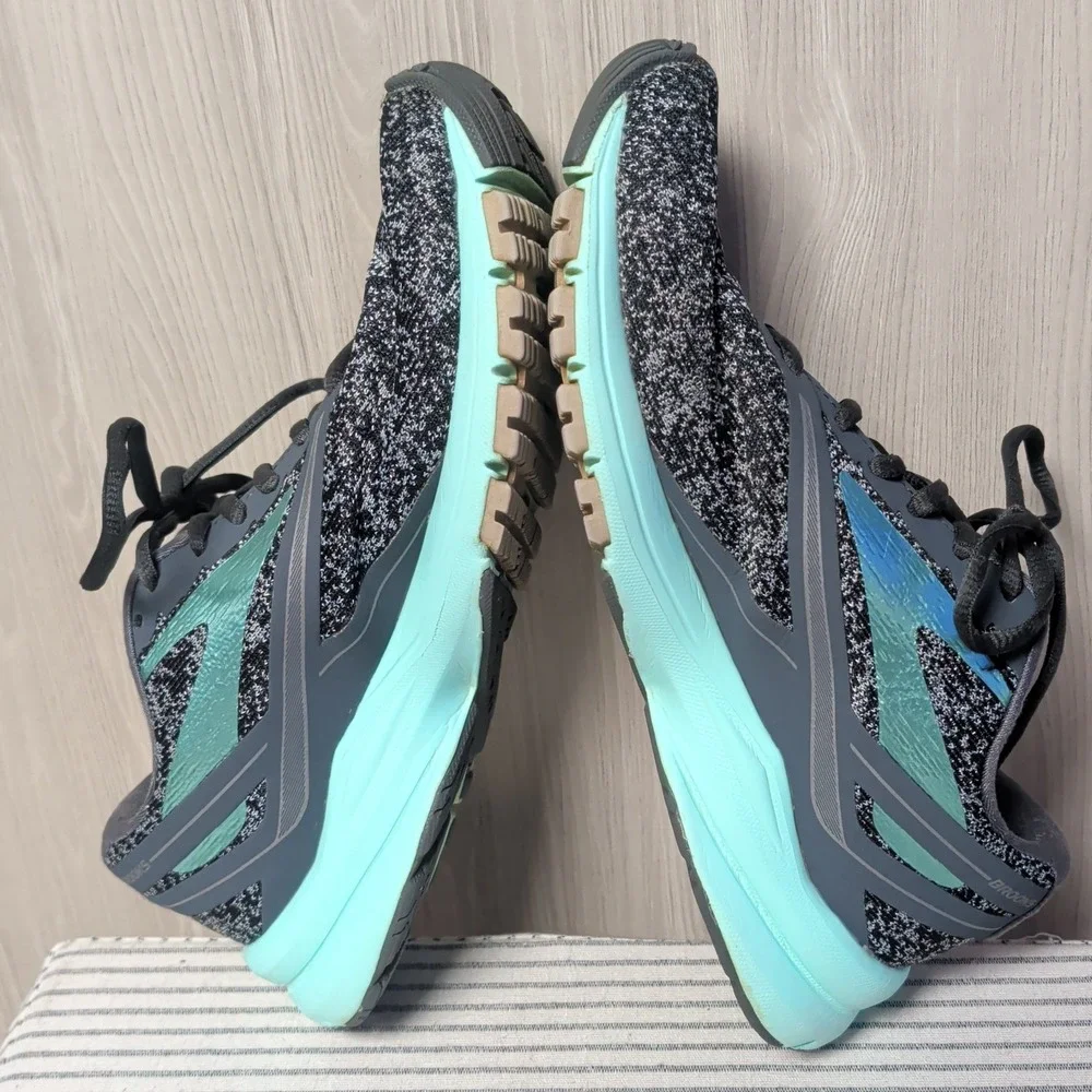 Brooks Launch‎ 4 Running Shoes Womens 7.5 Marbled Gray Aqua Neutral Sneakers